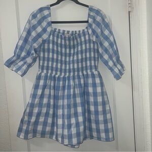 Blue & White Gingham Dress